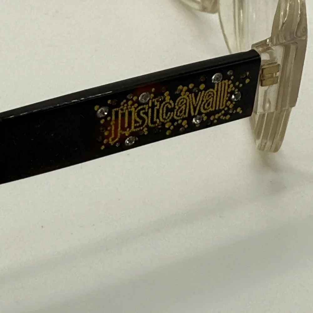Just Cavalli Eyeglasses Women 54-15-135 Clear‎ Tortoise Rhinestone JC455